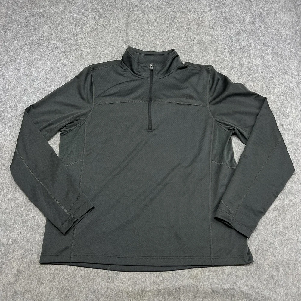 The North Face Pullover Mens XL Gray FlashDry 1/4 Zip Long Sleeve Running Hiking